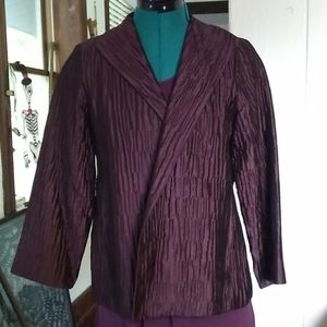 Eileen Fisher Purple Silk Jacket Pockets